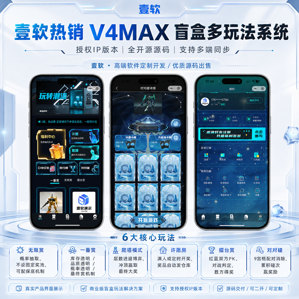 壹软盲盒V4max,一番赏,无限赏,爬塔,对对碰,排名榜盲盒商城源码,前端uniapp后端php开源源码-济南壹软网络科技